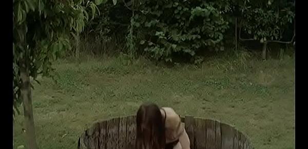  Zombie Lake Sexy Topless Girl Outdoor Bath
